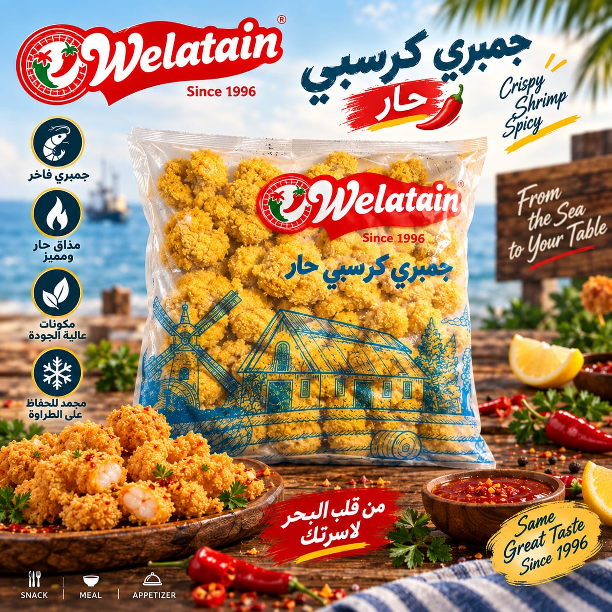 ولعتين جمبرى كرسبى حار ١ كيلوجرام